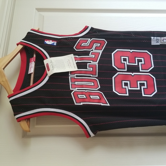 SCOTTIE PIPPEN CHICAGO BULLS PINSTRIPE JERSEY SIZE SMALL - Picture 3 of 11